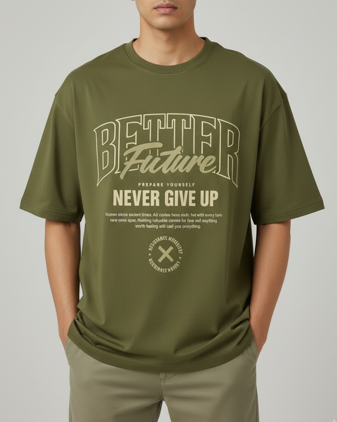 Better Future - Olive Green Oversized T-shirt