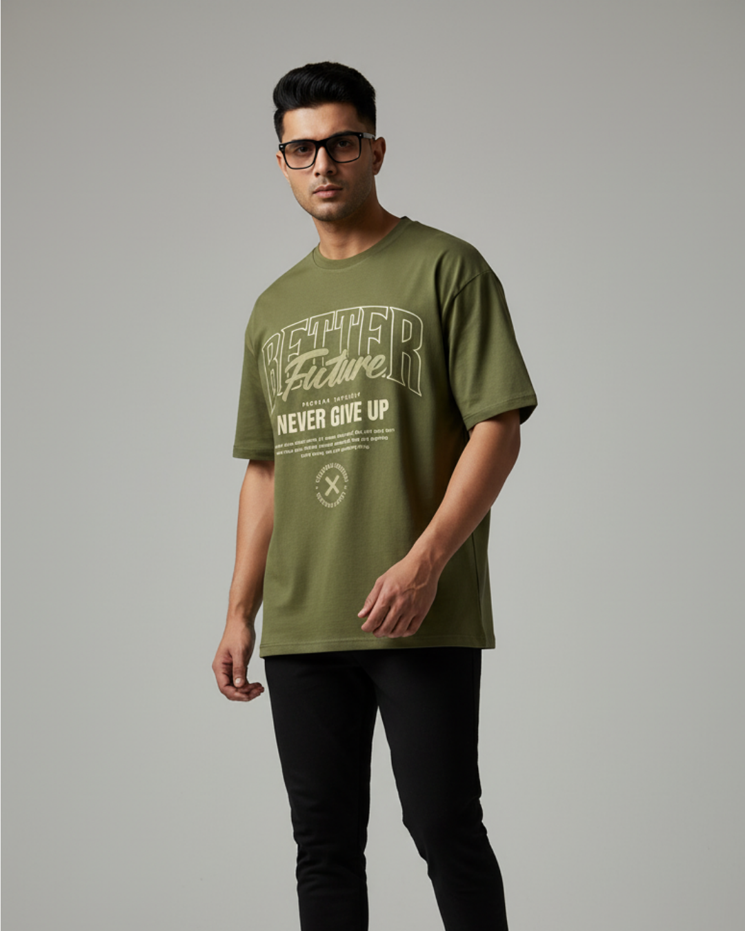 Better Future - Olive Green Oversized T-shirt