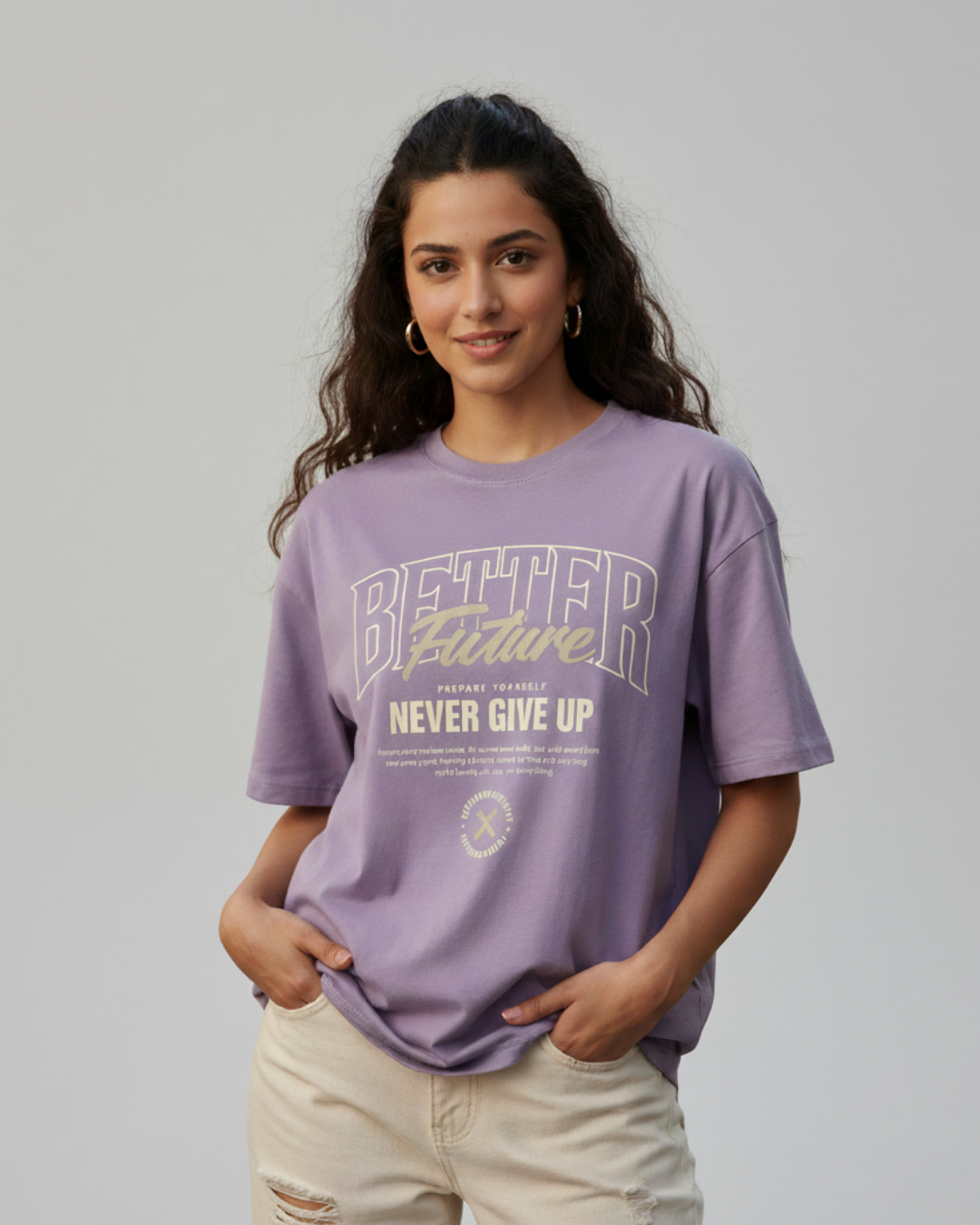 Better Future Oversized Graphic T-Shirt Lavender