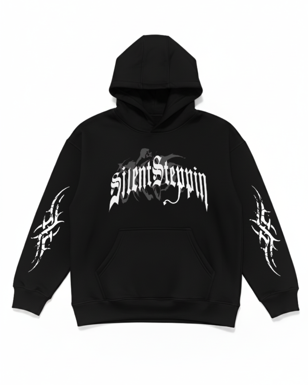 Silent Steppin'' Gothic Tribal Graphic Hoodie