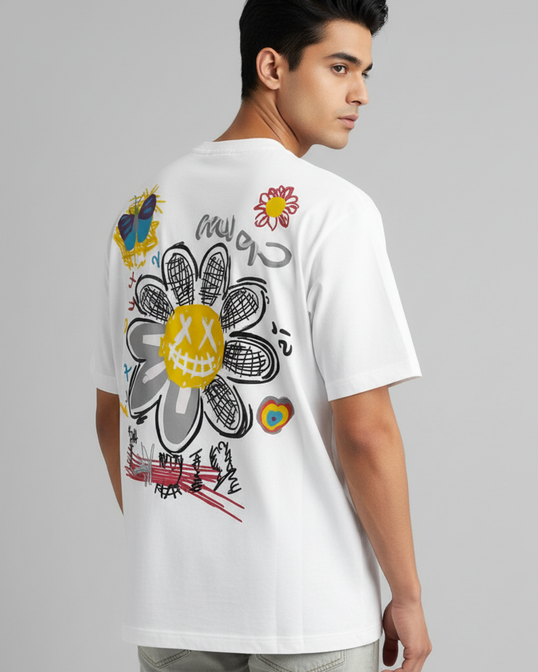 White Graffiti Oversized T-Shirt