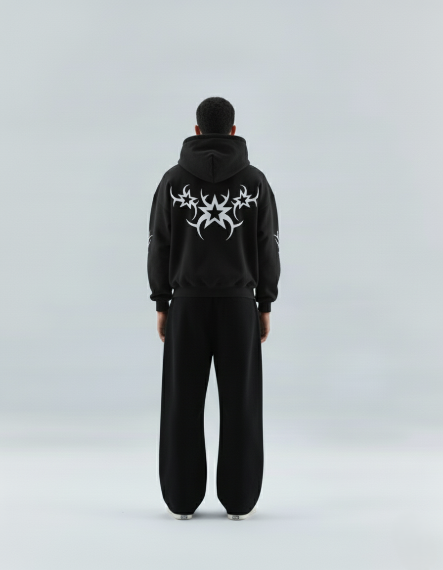 Silent Steppin'' Gothic Tribal Graphic Hoodie
