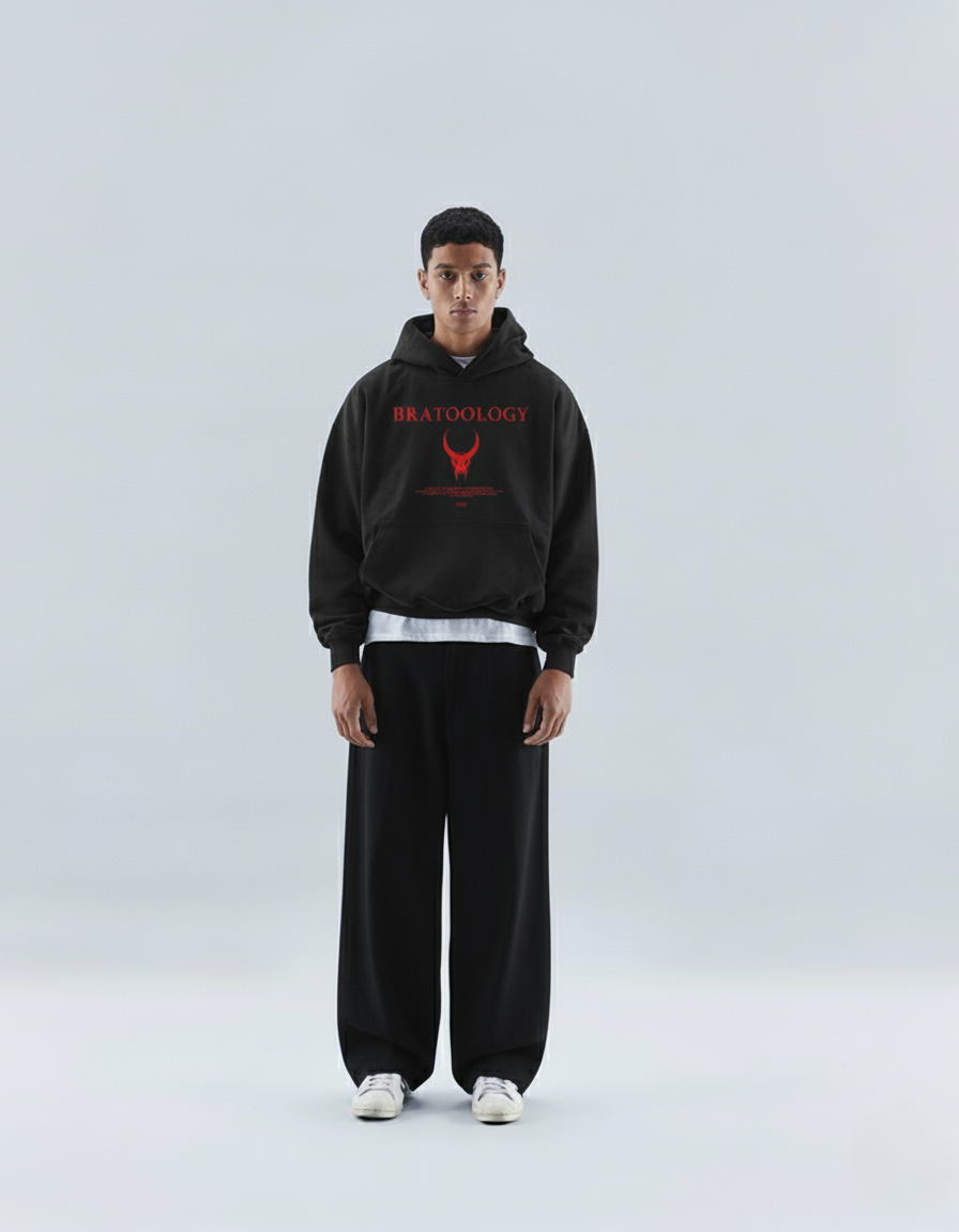 BRATOOLOGY / GONE DARK' Devil Skull Hoodie