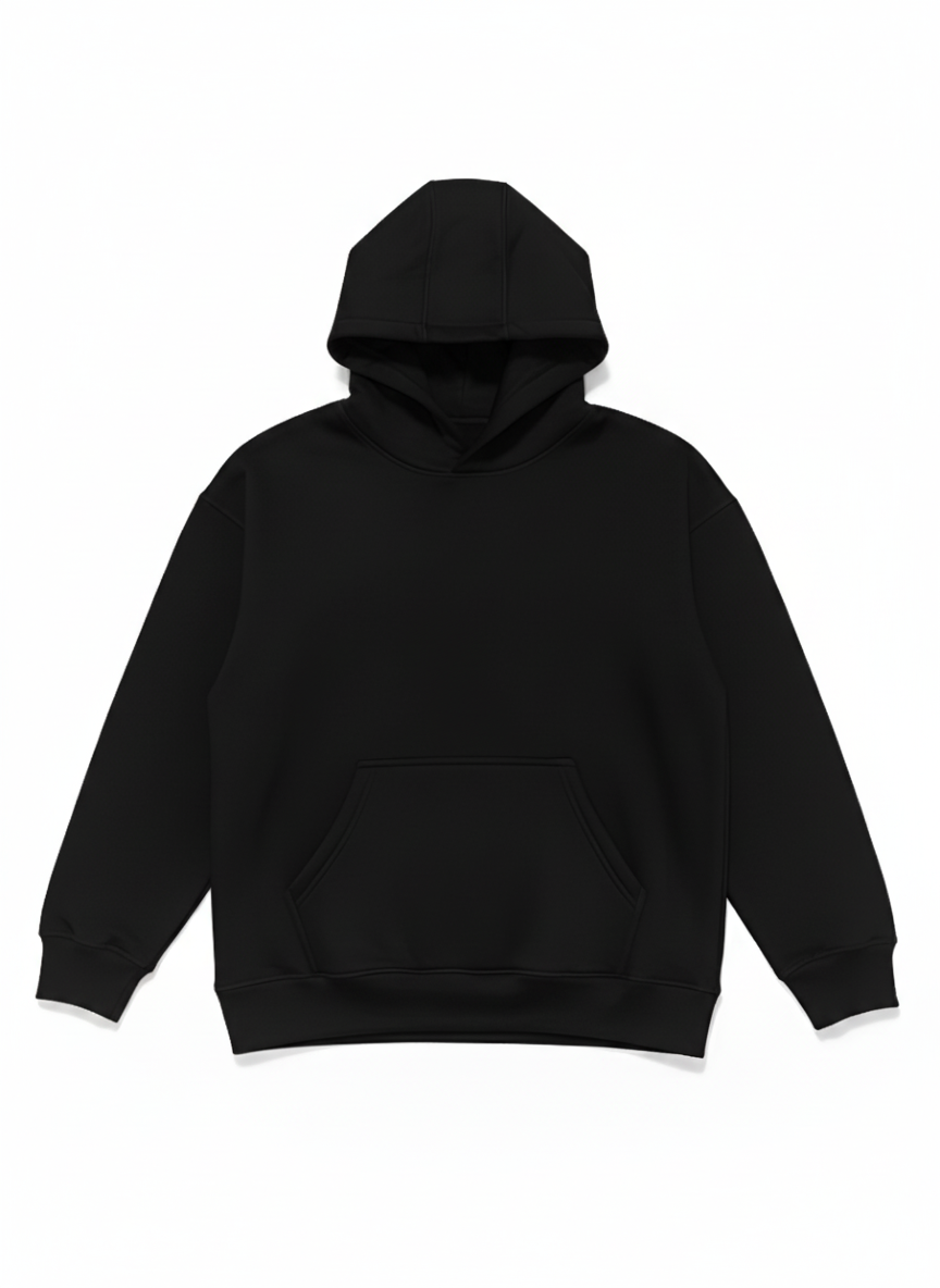 Bare Code Matte Black Oversize Hoodie
