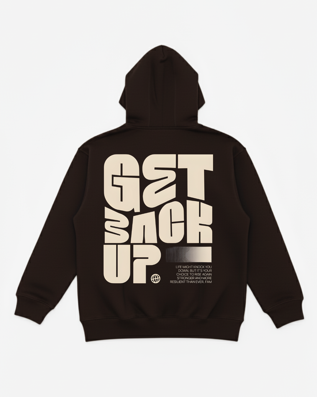 Get Back Up Oversized Chocolate Brown Hoodie