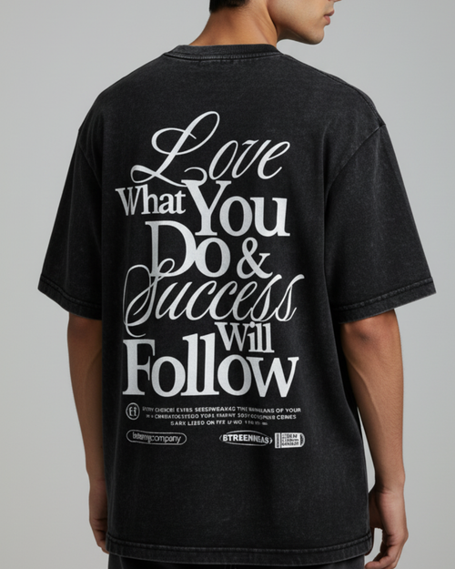 Acid Wash Oversized Tee – Love What You Do