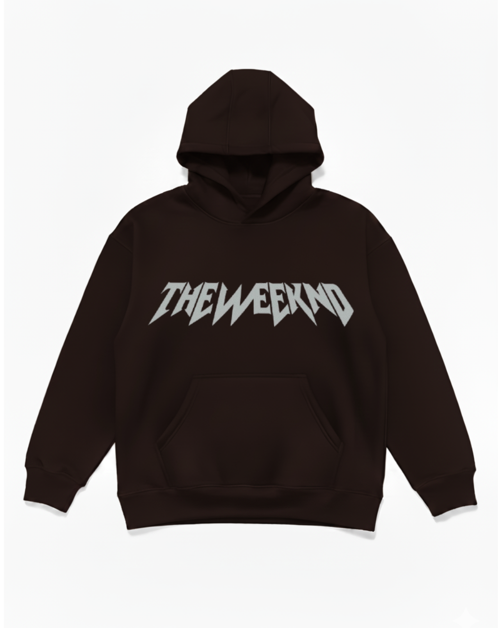 The Weeknd 'Dawn FM' Style Graphic Hoodie - Dark Brown