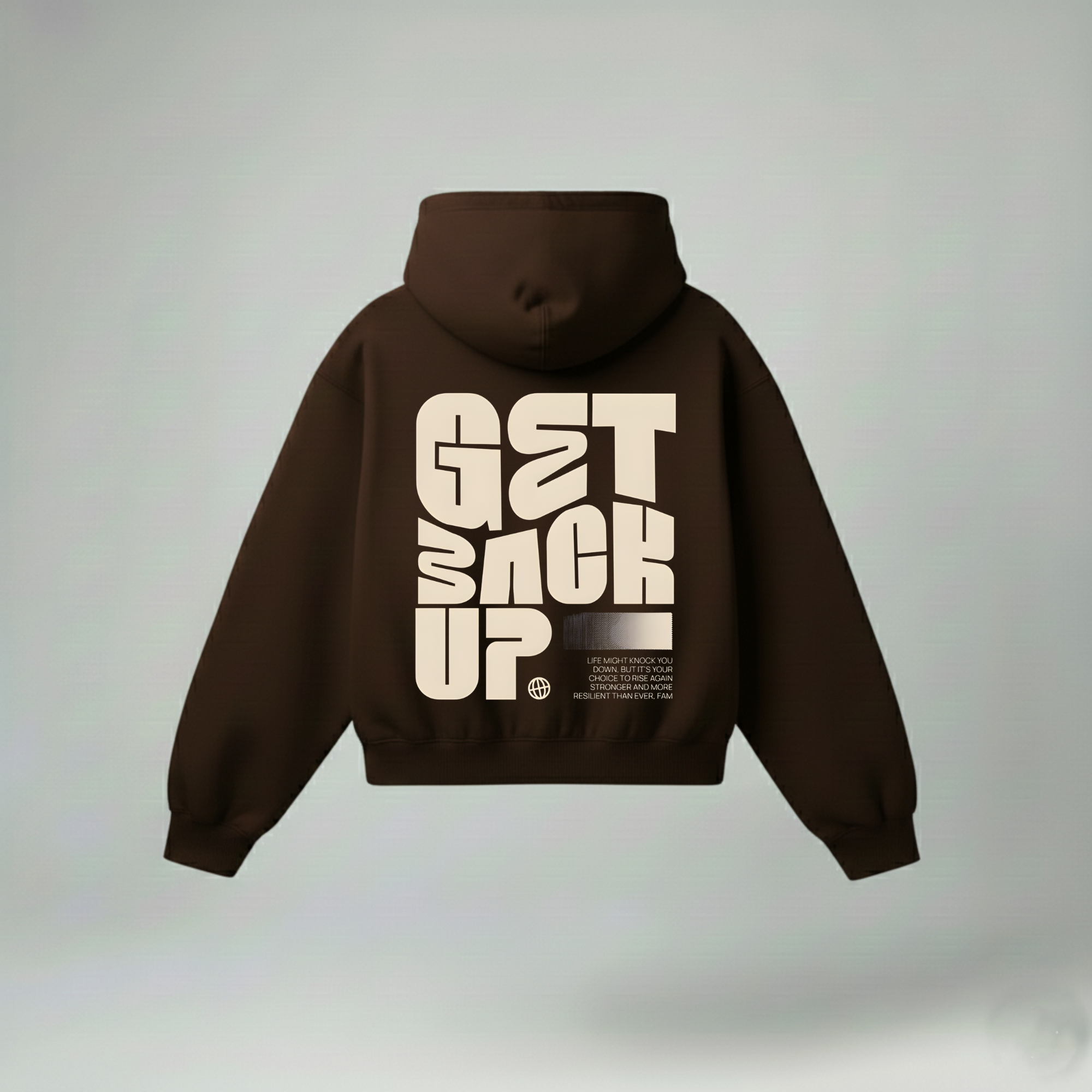 Get Back Up Oversized Chocolate Brown Hoodie