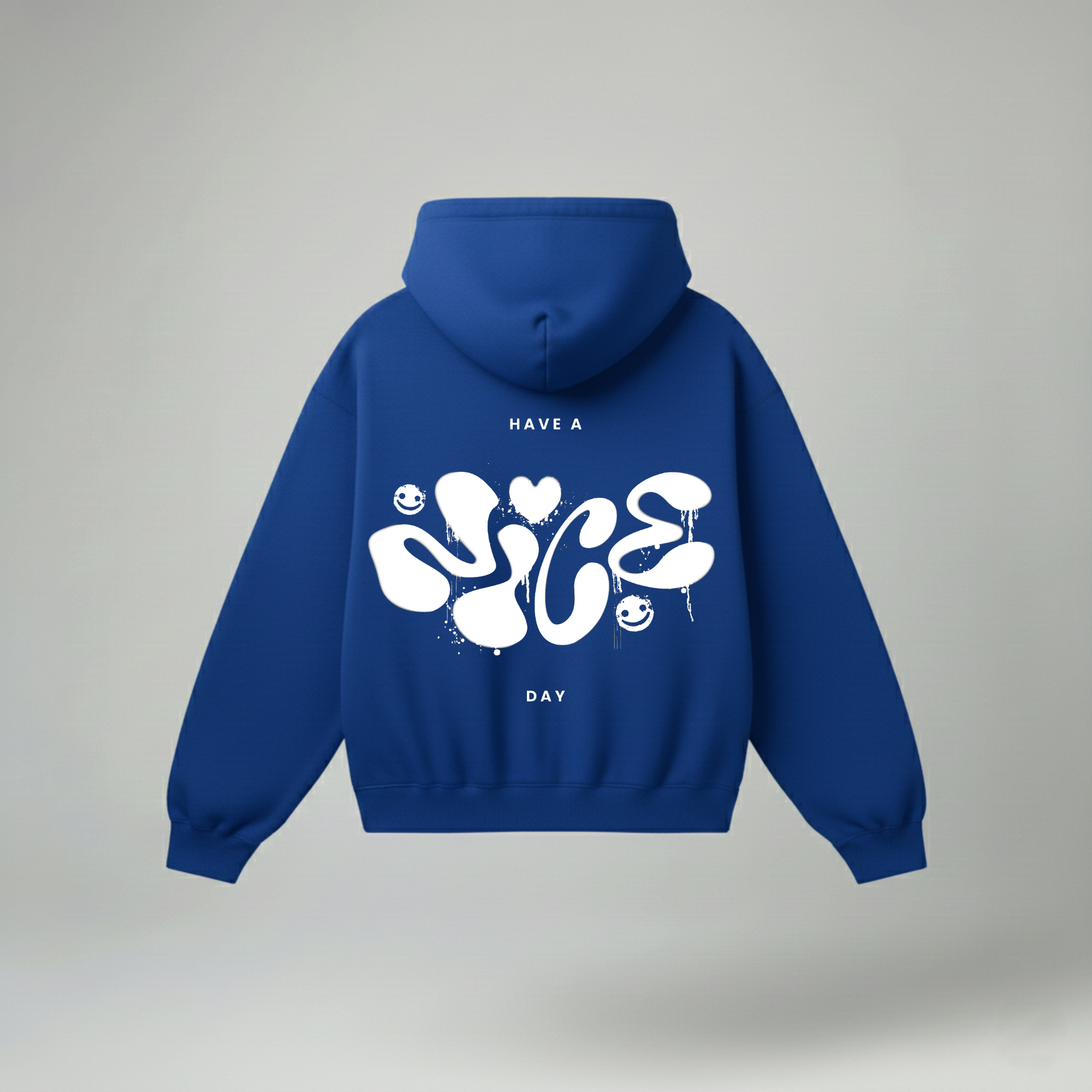 Have a Nice Day' Smiley Graphic Hoodie - Royal Blue