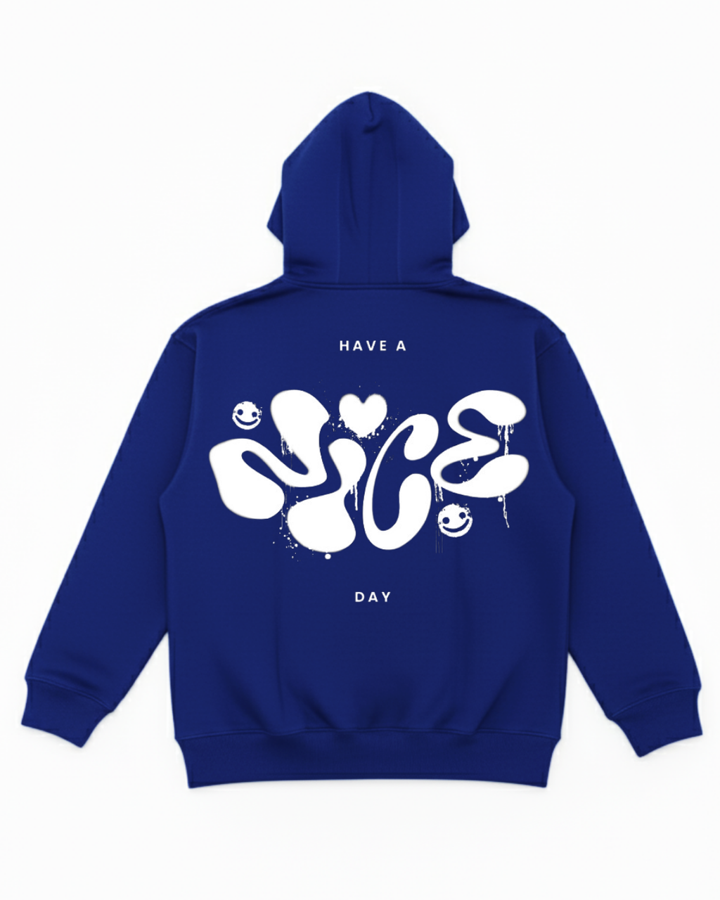 Have a Nice Day' Smiley Graphic Hoodie - Royal Blue