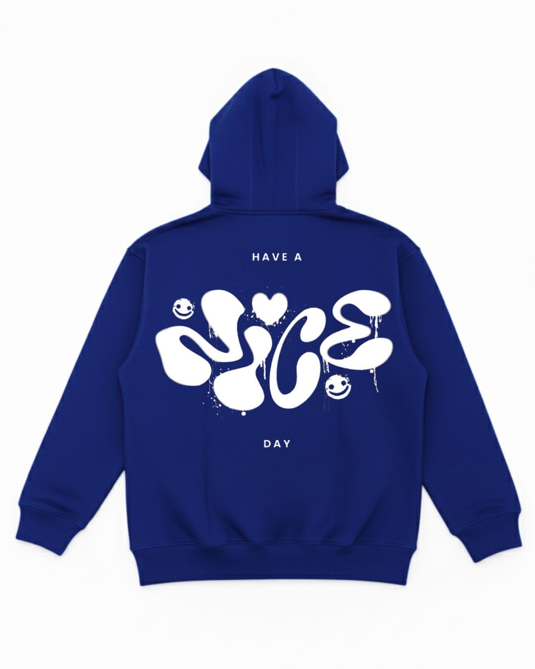 Have a Nice Day' Smiley Graphic Hoodie - Royal Blue