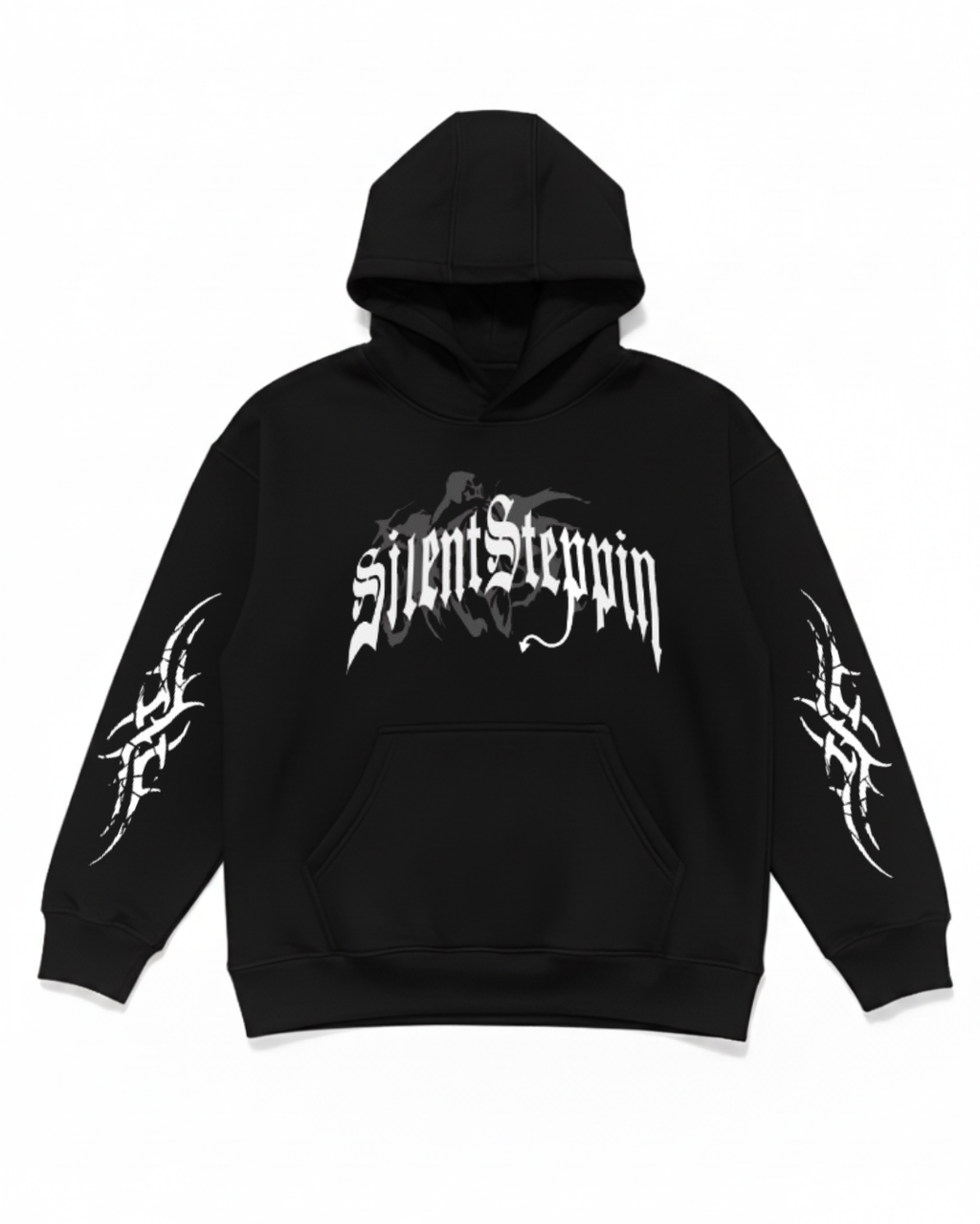 Silent Steppin'' Gothic Tribal Graphic Hoodie
