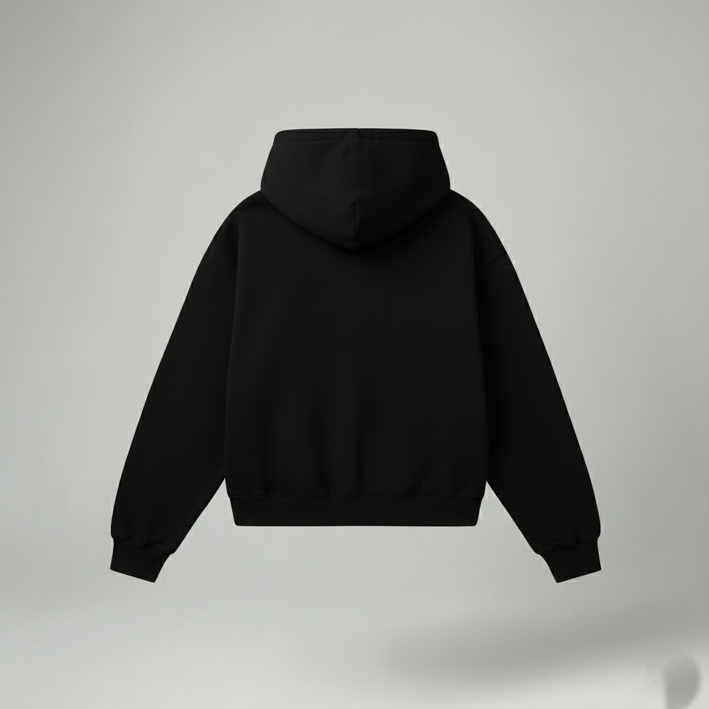 Bare Code Matte Black Oversize Hoodie
