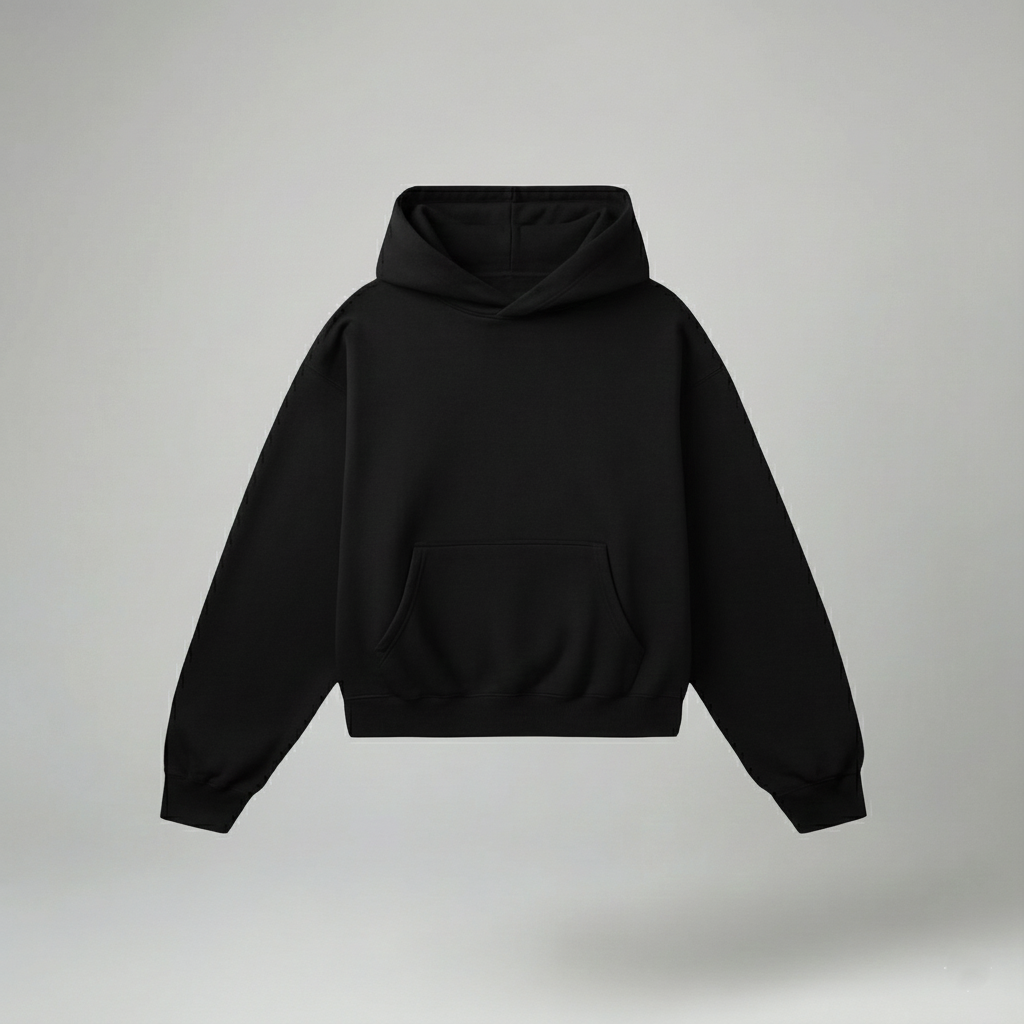 Bare Code Matte Black Oversize Hoodie