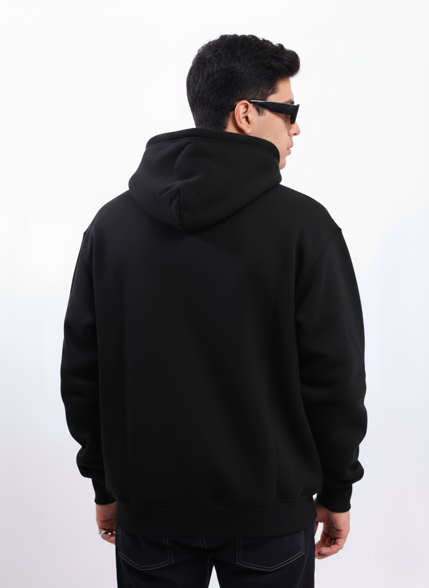 Bare Code Matte Black Oversize Hoodie