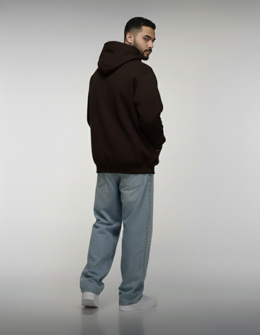 The Weeknd 'Dawn FM' Style Graphic Hoodie - Dark Brown