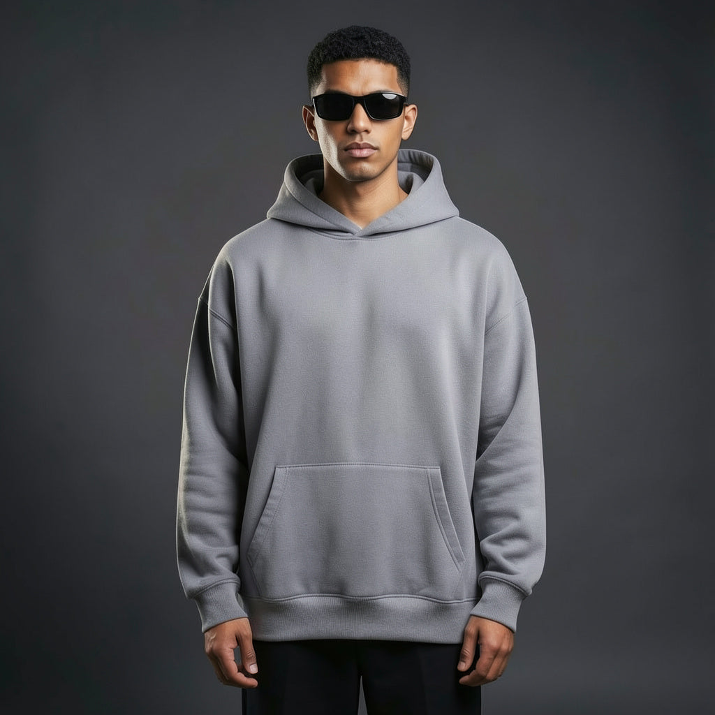 Bare Code Steel Grey Oversize Hoodie
