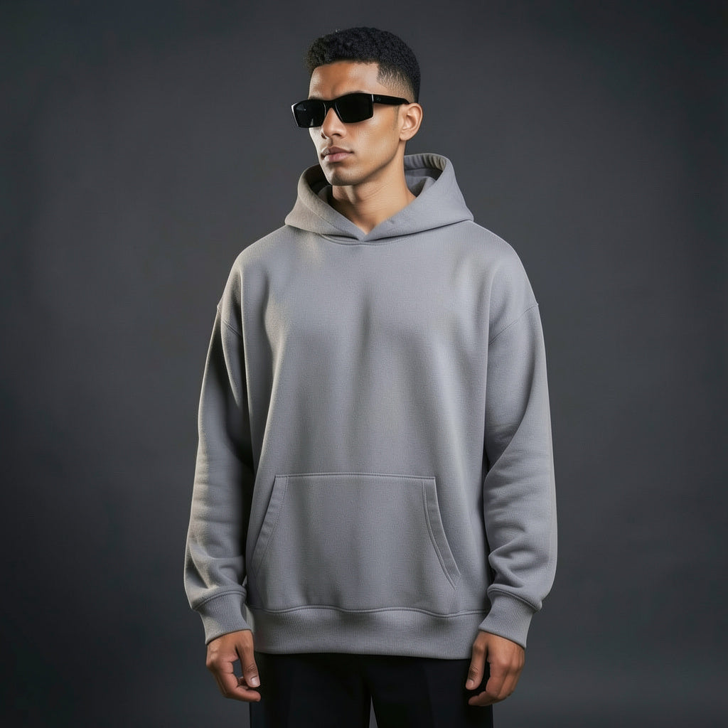 Bare Code Steel Grey Oversize Hoodie