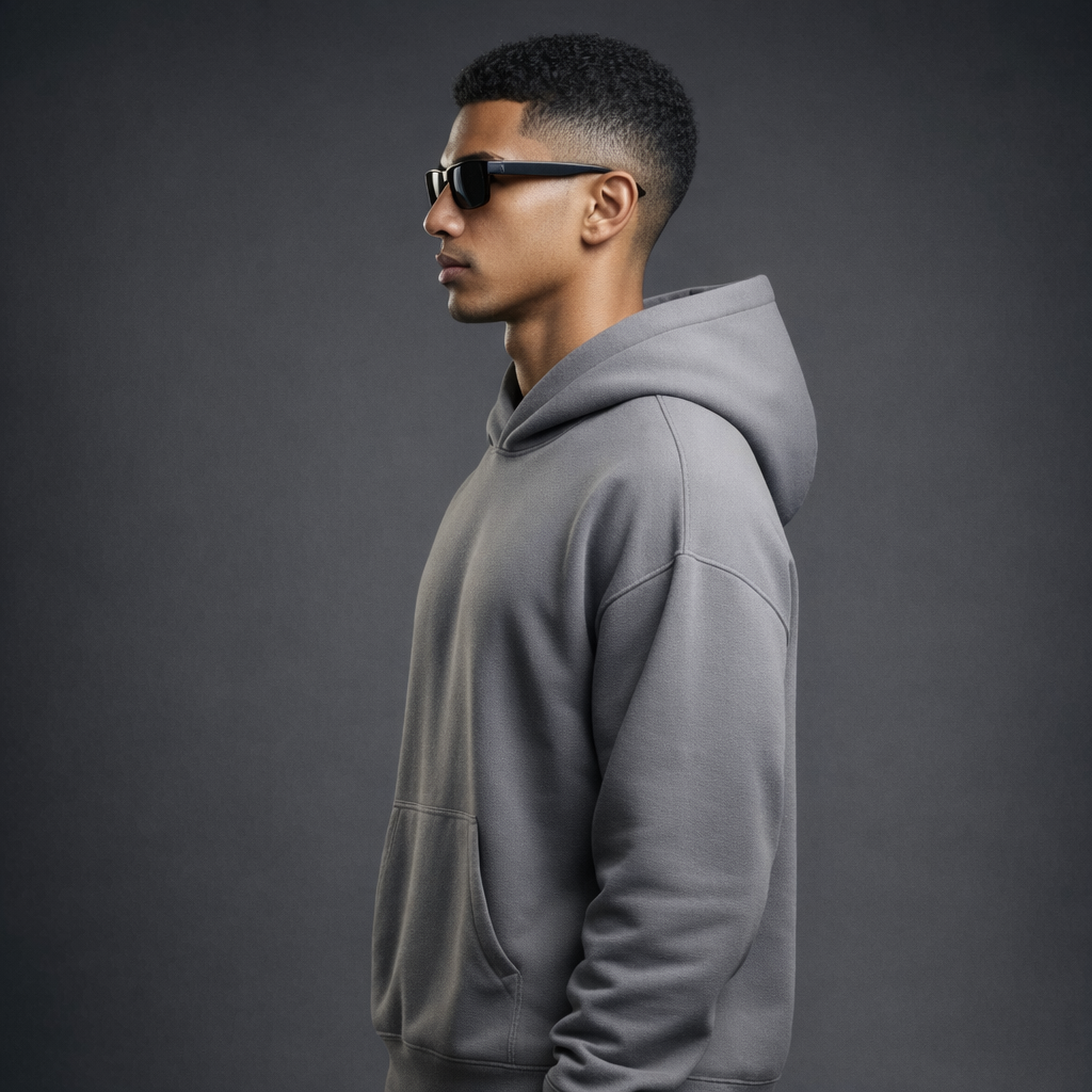 Bare Code Steel Grey Oversize Hoodie