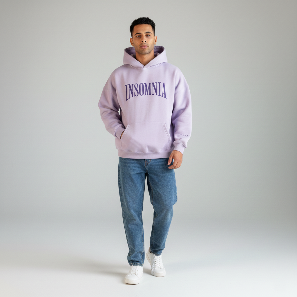 The "Insomnia" Oversized Lavender Hoodie