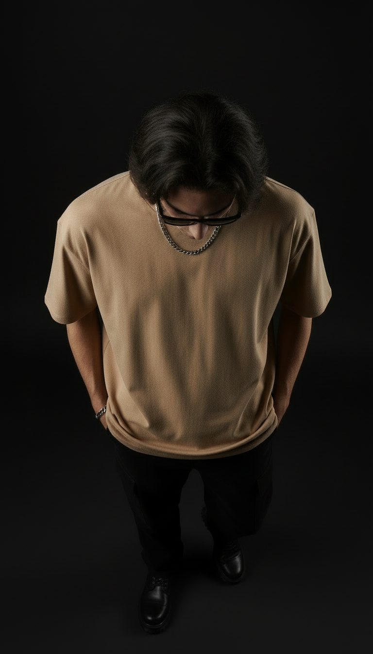 Beige – Plain Oversized T-Shirt