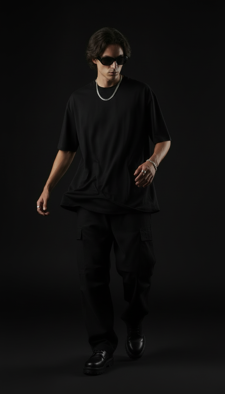 Black – Plain Oversized T-Shirt
