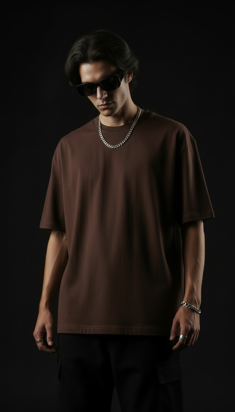 Brown – Plain Oversized T-Shirt