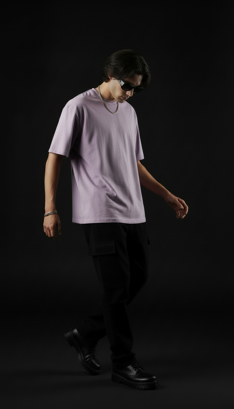 Lavender – Plain Oversized T-Shirt
