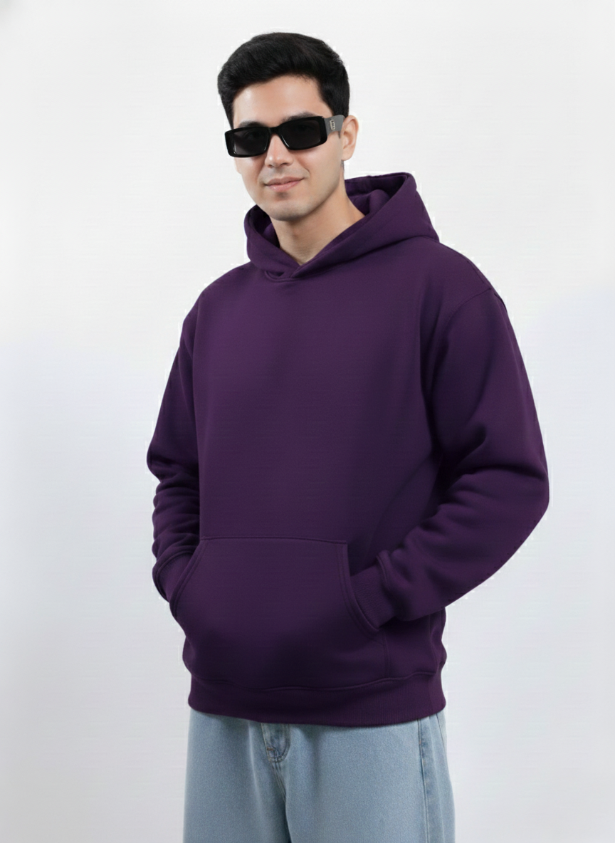 Bare Code Royal Purple Oversize Hoodie