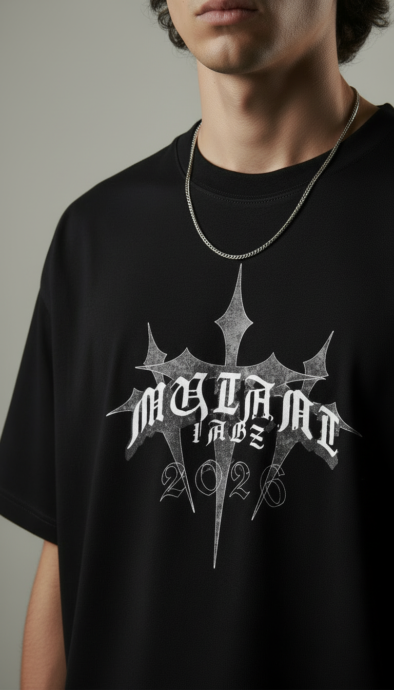 Mutant Labz 2026 Gothic Logo Oversized T-Shirt