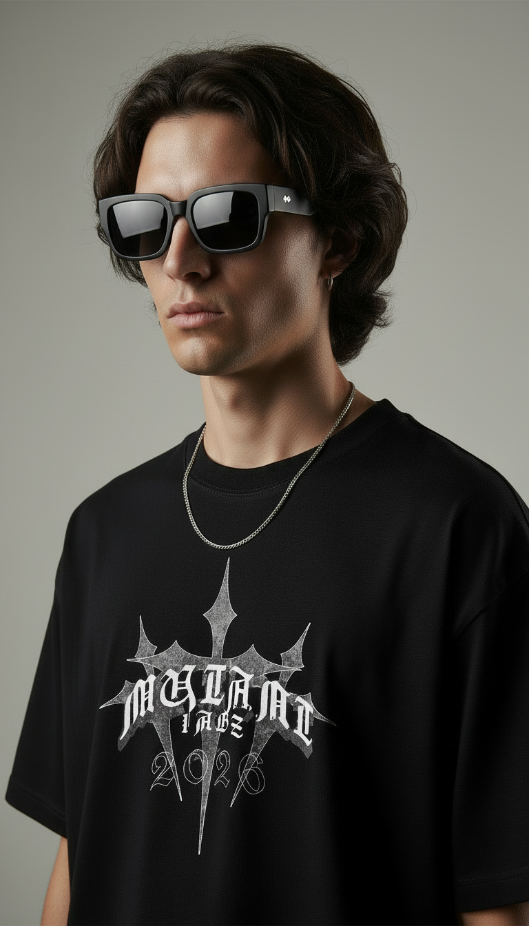 Mutant Labz 2026 Gothic Logo Oversized T-Shirt