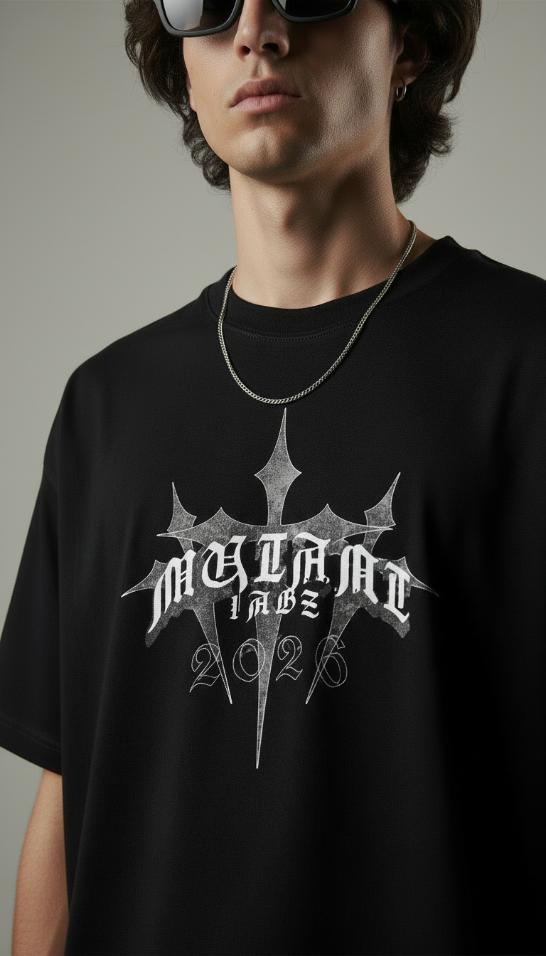 Mutant Labz 2026 Gothic Logo Oversized T-Shirt