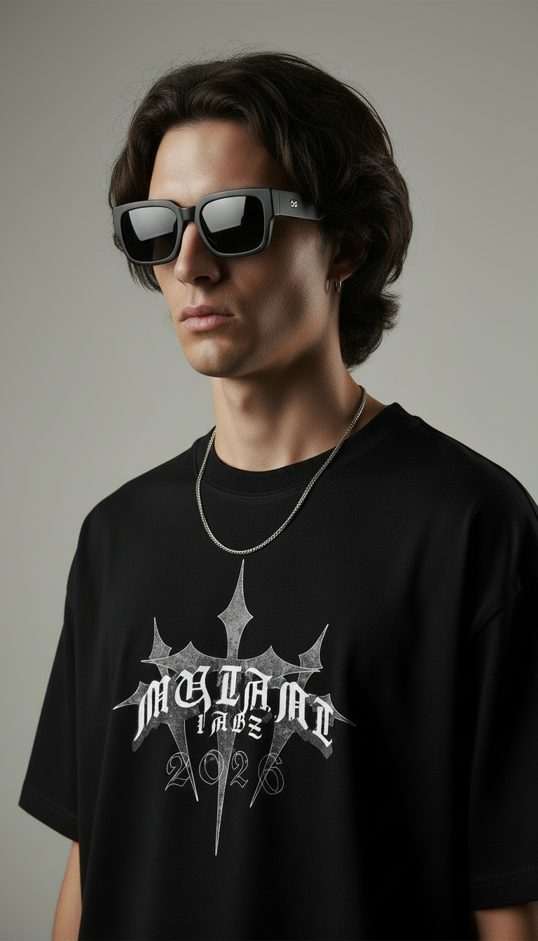Mutant Labz 2026 Gothic Logo Oversized T-Shirt