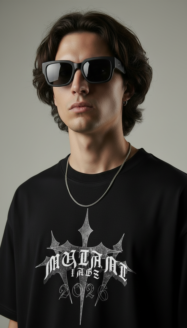 Mutant Labz 2026 Gothic Logo Oversized T-Shirt