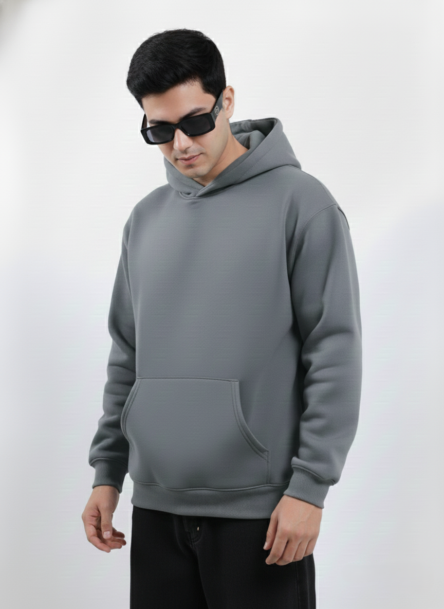 Bare Code Steel Grey Oversize Hoodie