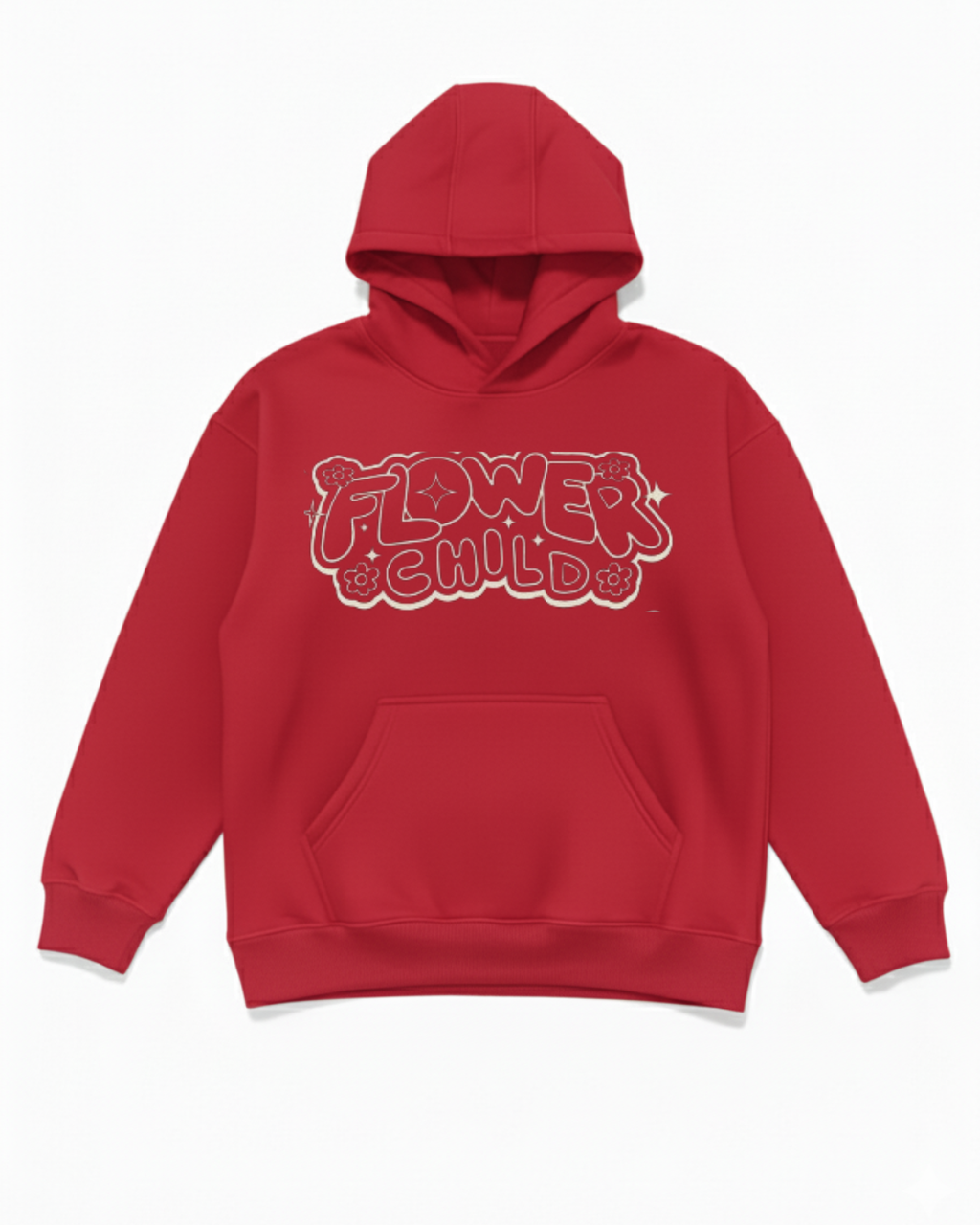 The Flower Child Vibe: Oversized Red Hoodie