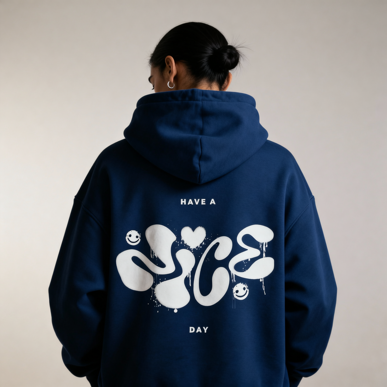 Have a Nice Day' Smiley Graphic Hoodie - Royal Blue