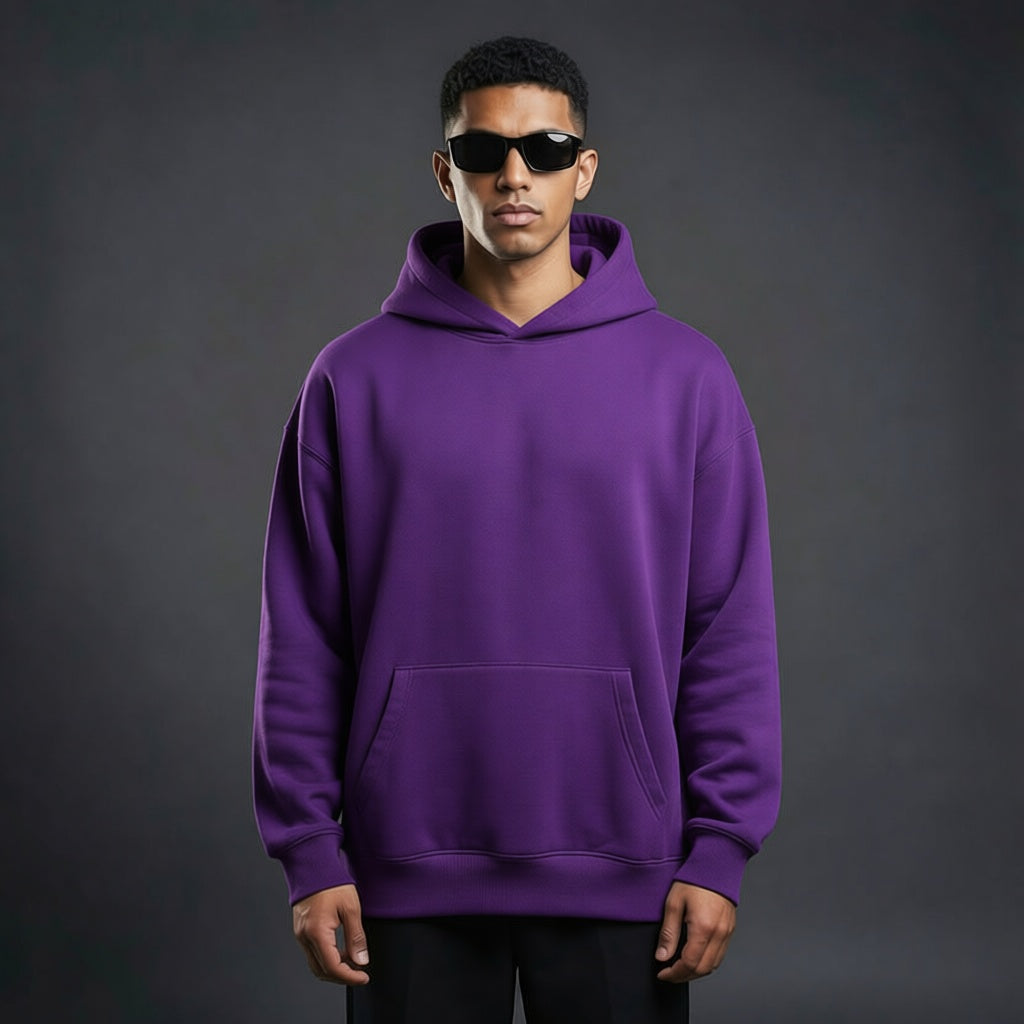 Bare Code Royal Purple Oversize Hoodie