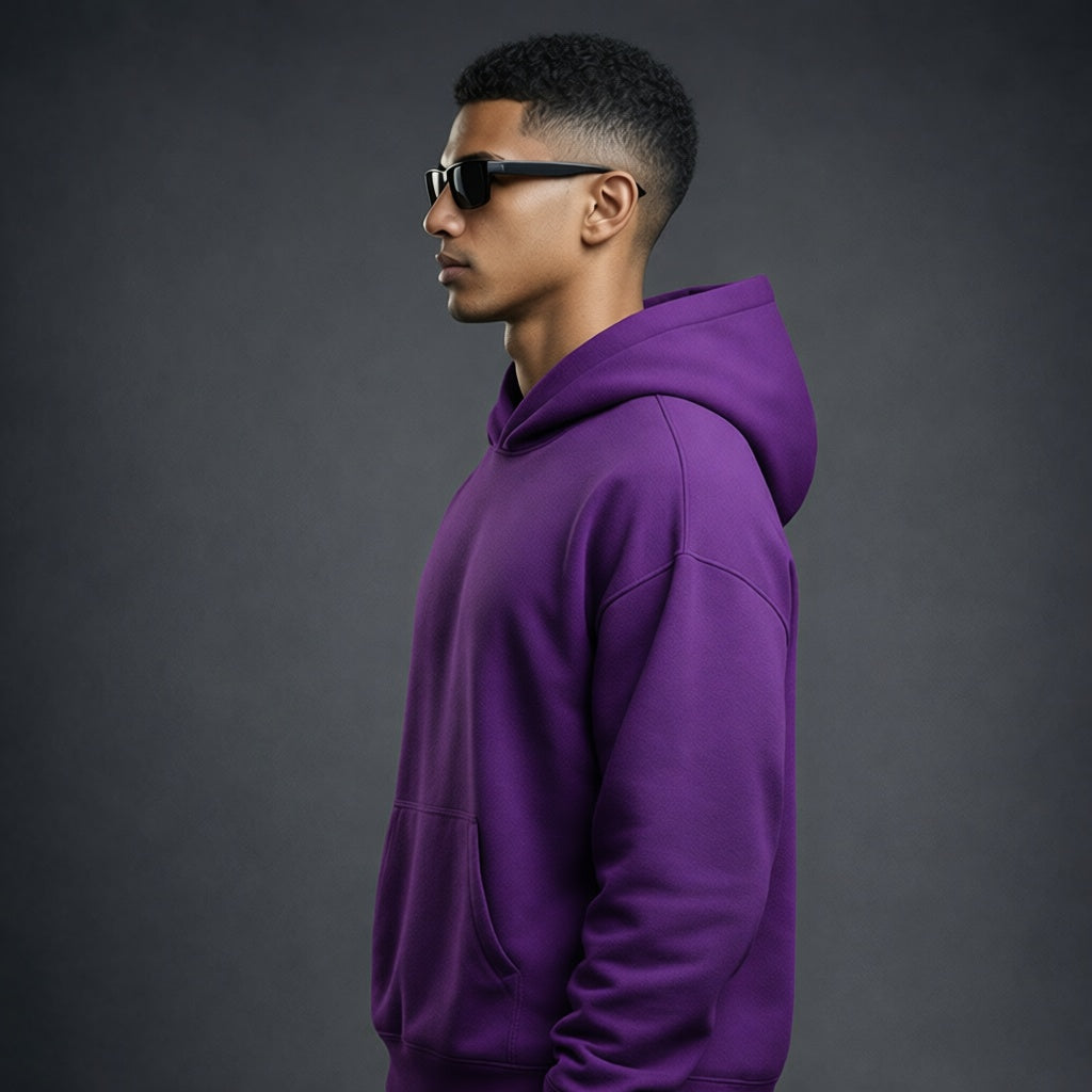 Bare Code Royal Purple Oversize Hoodie