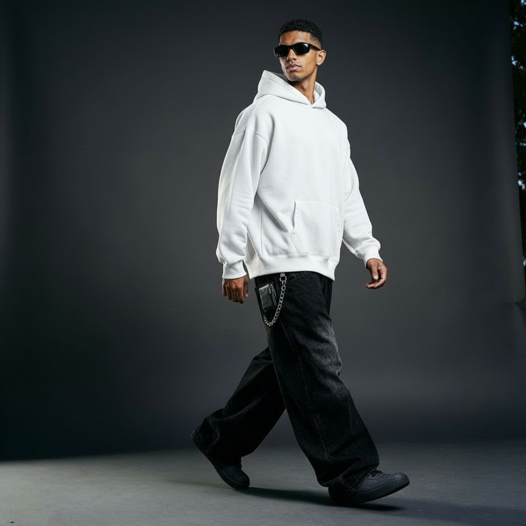 Bare Code Classic White Oversize Hoodie