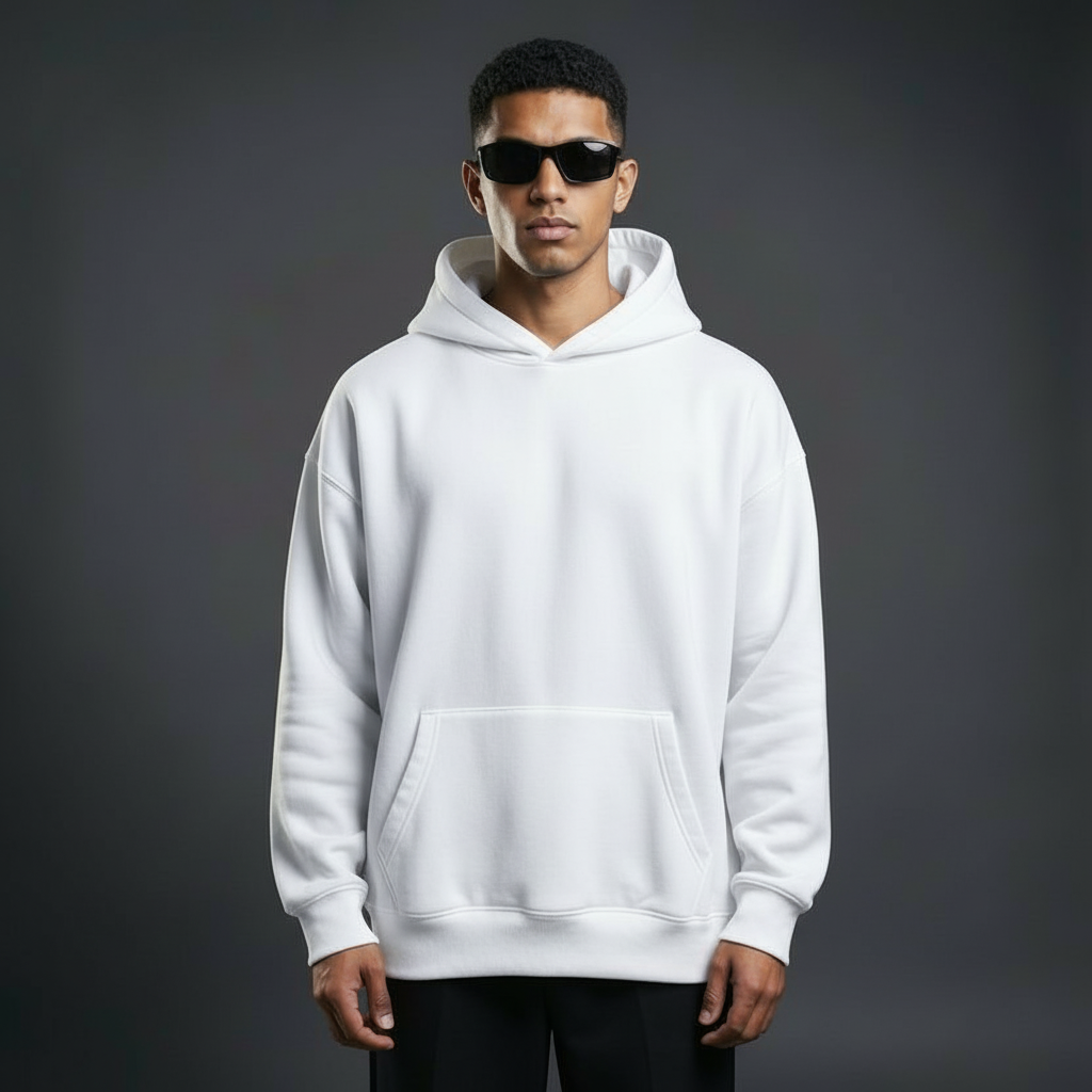 Bare Code Classic White Oversize Hoodie