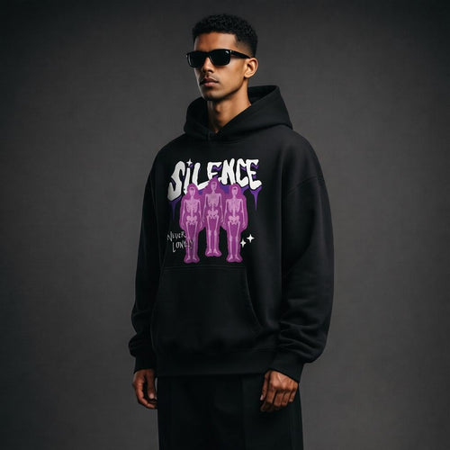 The "Silence Never Lonely" Oversized Hoodie