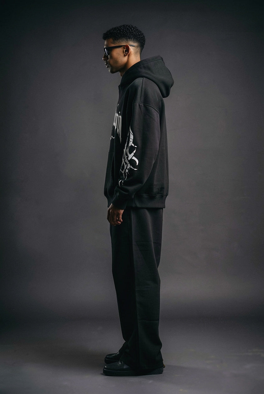 Silent Steppin'' Gothic Tribal Graphic Hoodie