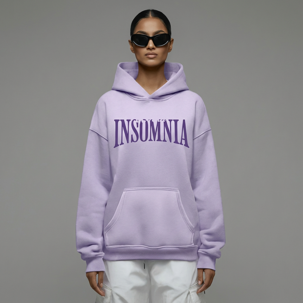 The "Insomnia" Oversized Lavender Hoodie