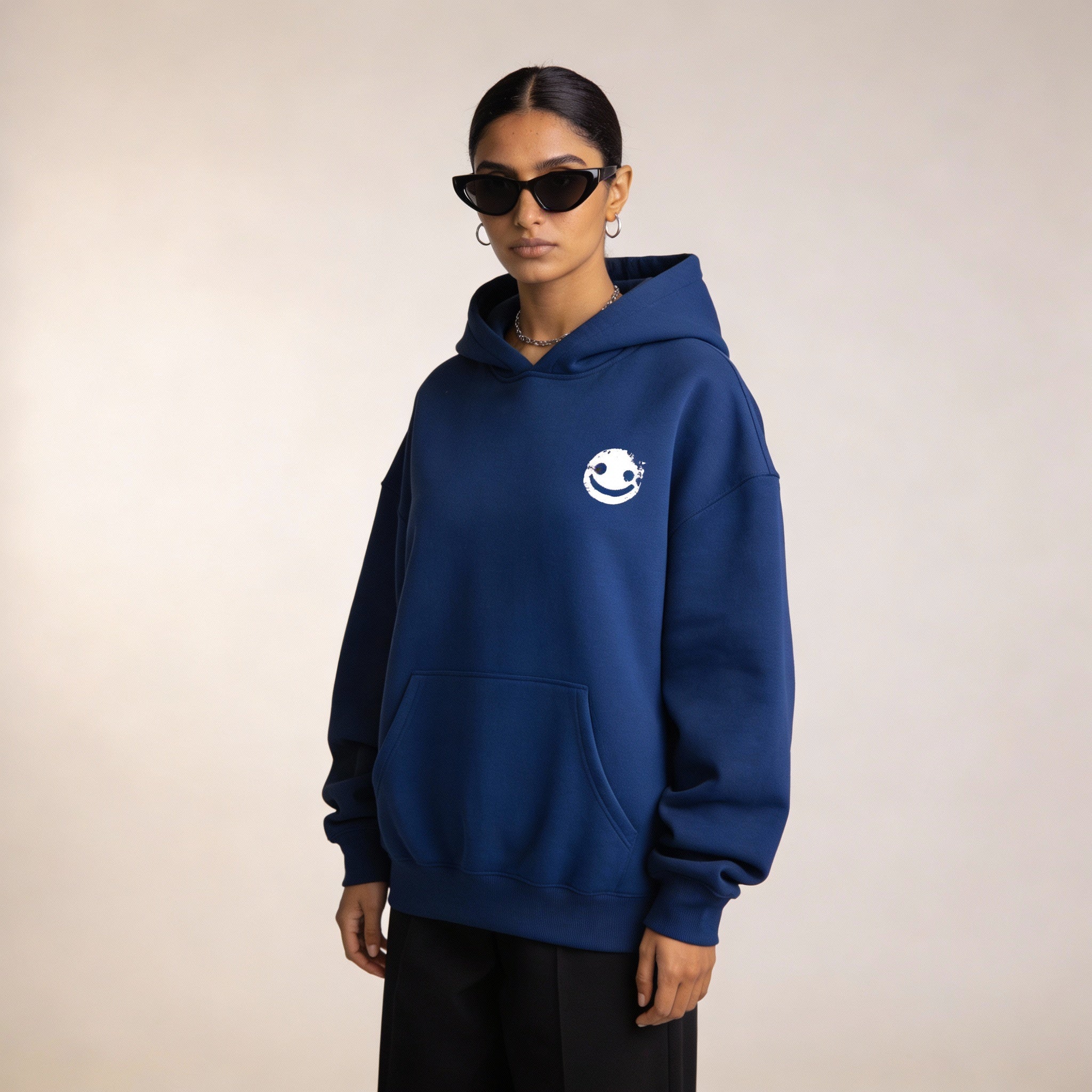 Have a Nice Day' Smiley Graphic Hoodie - Royal Blue