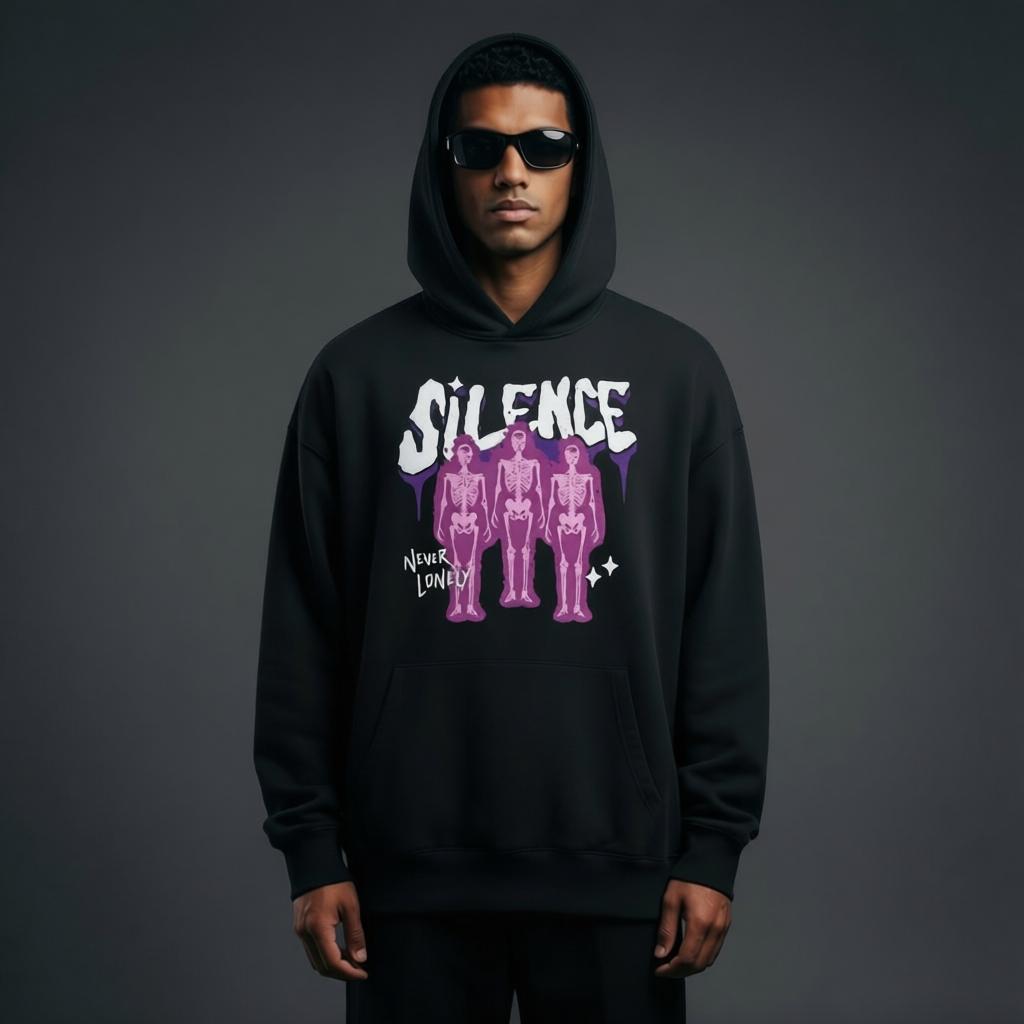 The "Silence Never Lonely" Oversized Hoodie