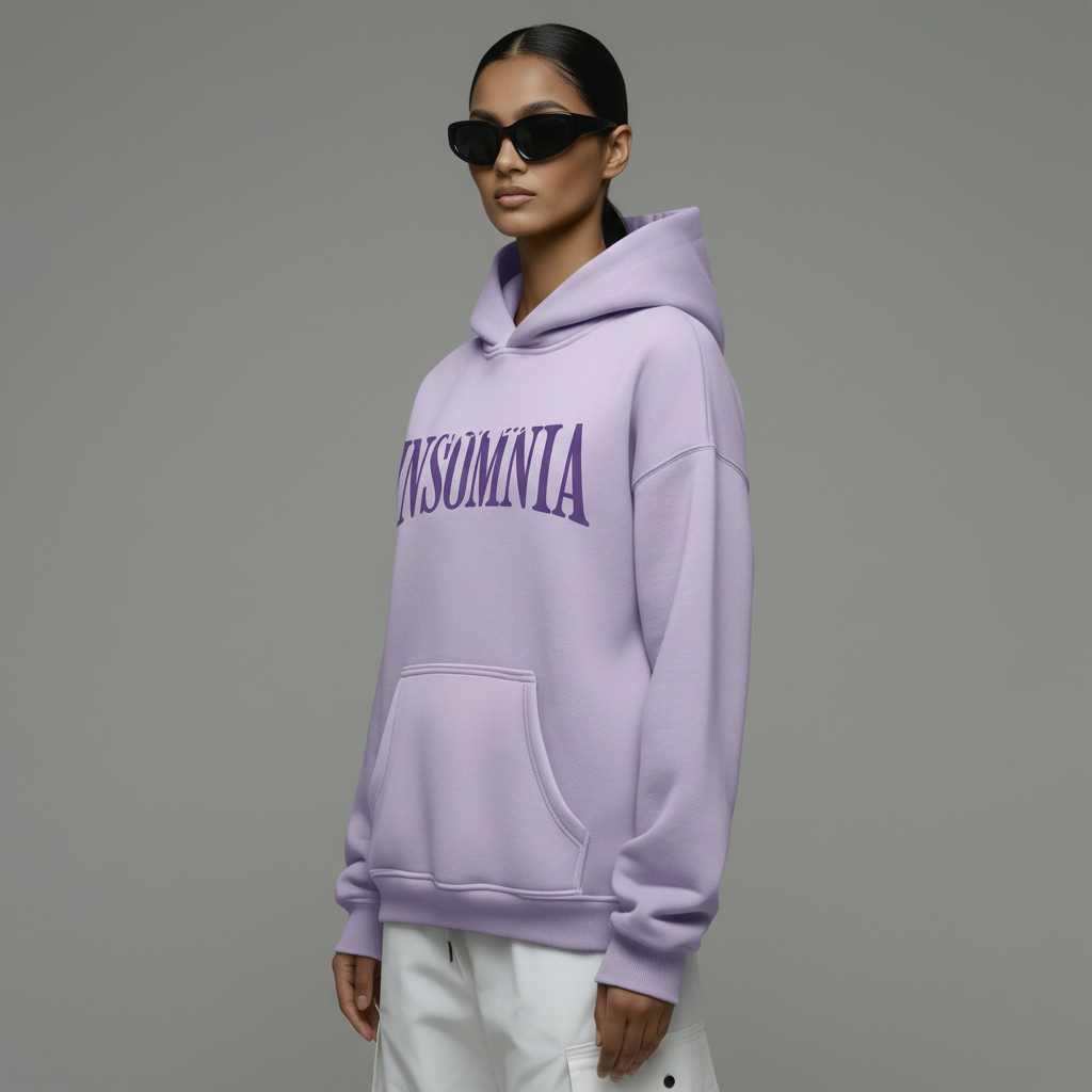 The "Insomnia" Oversized Lavender Hoodie
