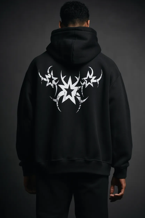 Silent Steppin'' Gothic Tribal Graphic Hoodie