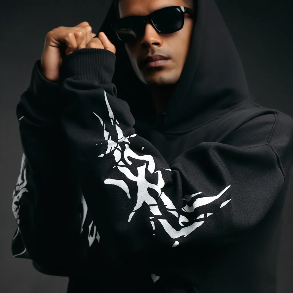 Silent Steppin'' Gothic Tribal Graphic Hoodie