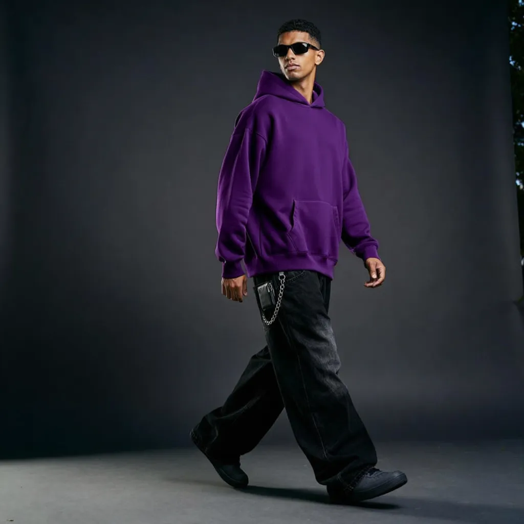 Bare Code Royal Purple Oversize Hoodie